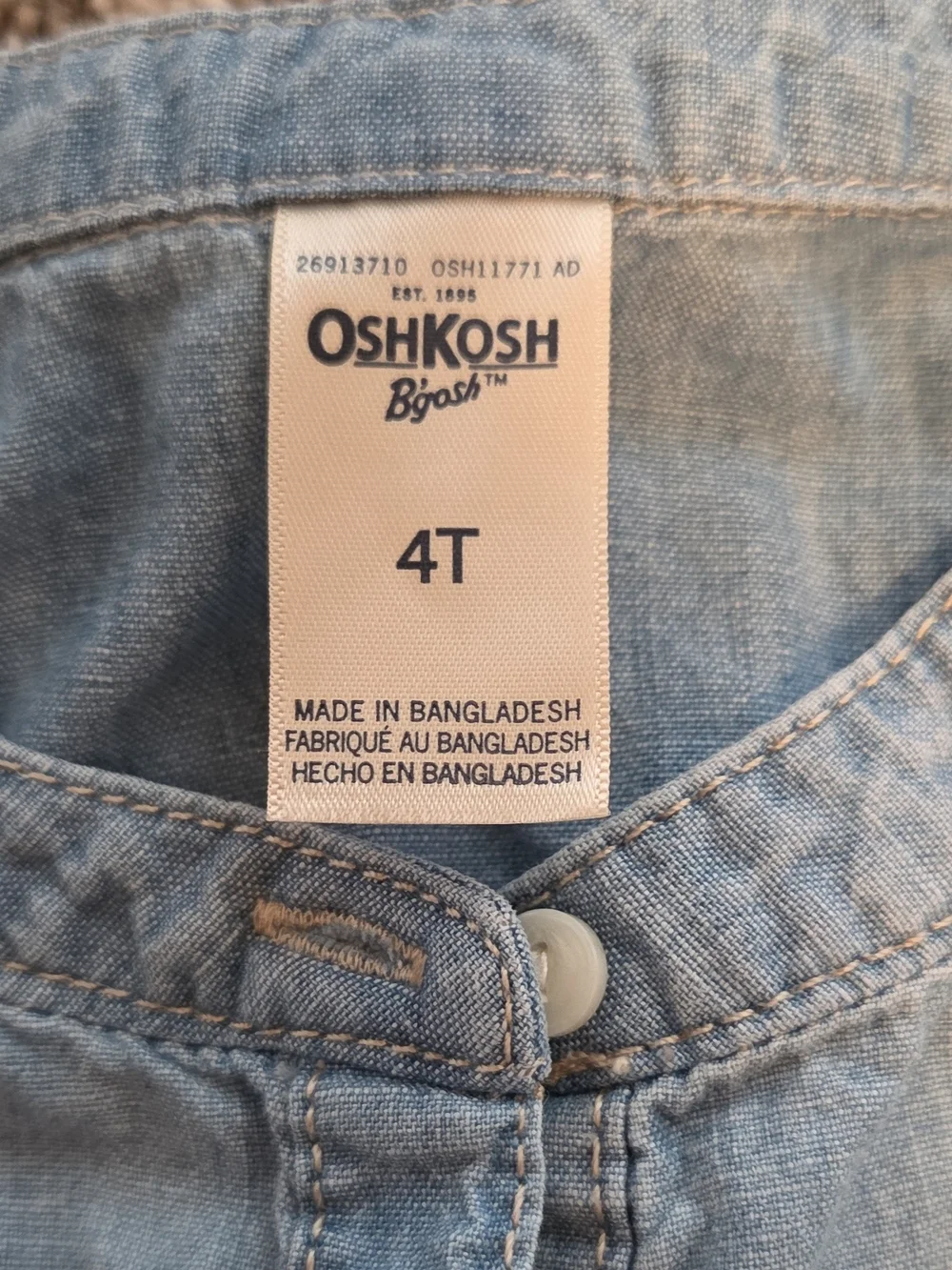 OshKosh B'gosh Light Blue Chambray Dress - 4T